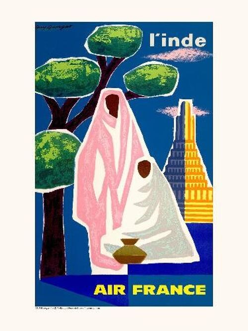 Air France / Inde Georget A108 - 40x50