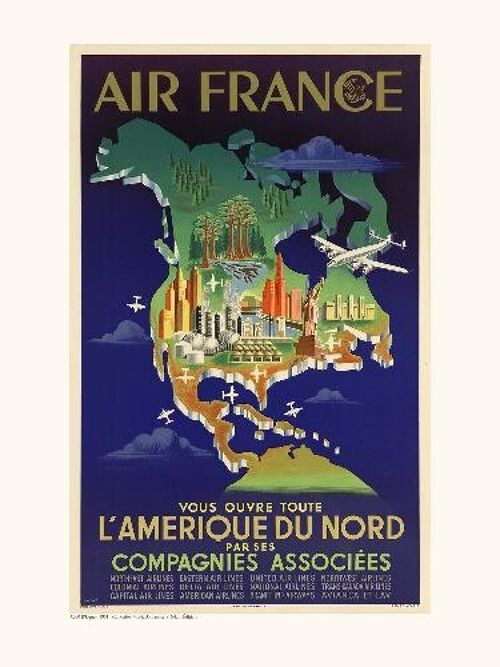 Air France / L'Amérique du Nord A050 - 30x40
