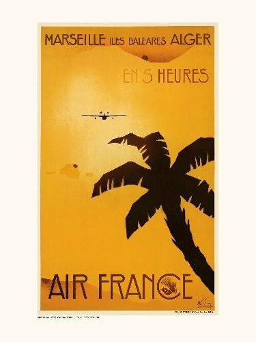 Air France / Marseille-Les Baléares-Alger en 5 h A003 - 30x40