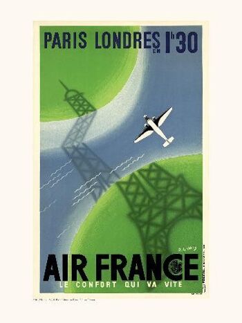 Air France / Paris Londres 1h30 A007 - 30x40