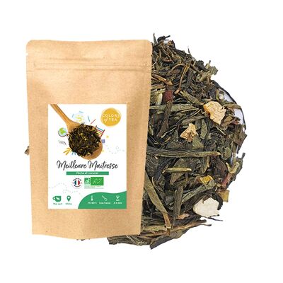 "Best Mistress", Té verde gourmet - Melocotón y caramelo - 100g