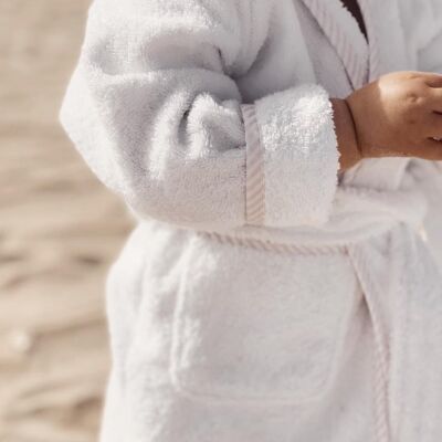 Bobbi Bathrobe - Rose pink stripe. Size: 1-2 years.