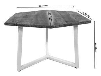 Table basse 74 x 56 cm table de salon durable table d'appoint Lyon structure métal 5