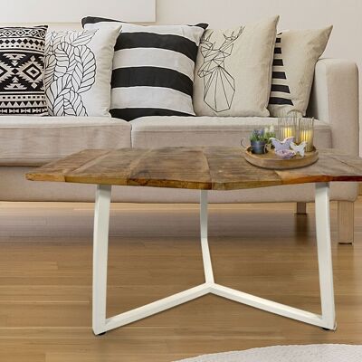 Tavolino 74 x 56 cm tavolino da salotto sostenibile tavolino Lyon struttura in metallo