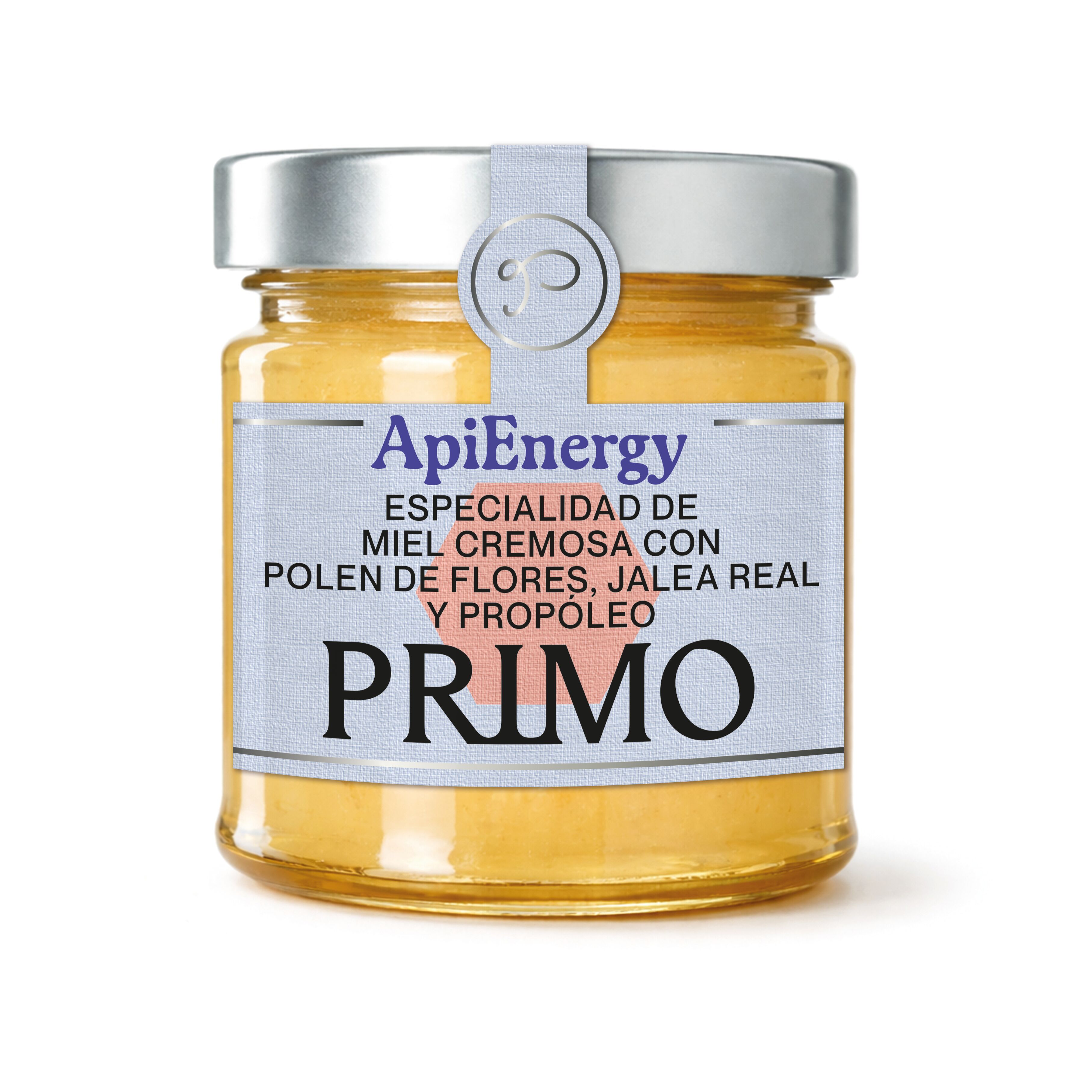 Miel cremosa con polen de flores, jalea real y propóleo - Tarro de cristal 250g