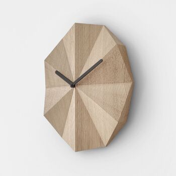 Delta Clock Oak (avec aiguilles noires) - Horloge murale en bois 9