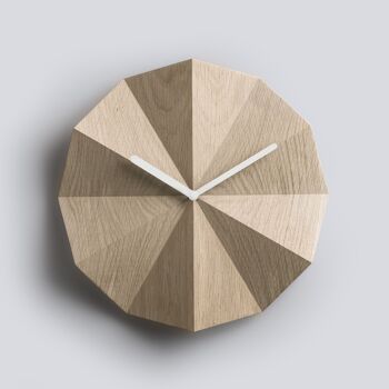 Delta Clock Oak (avec aiguilles blanches) - Horloge murale en bois 3