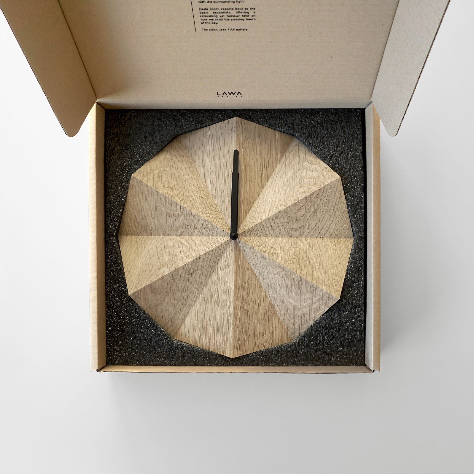 Buy wholesale Delta Clock Oak (with white hands) - Wooden Wall Clock