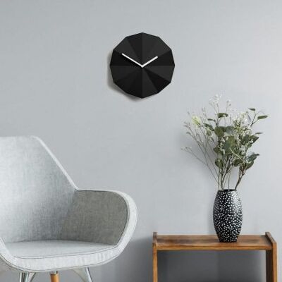Delta Clock Black - Reloj de pared de diseño - Reloj
