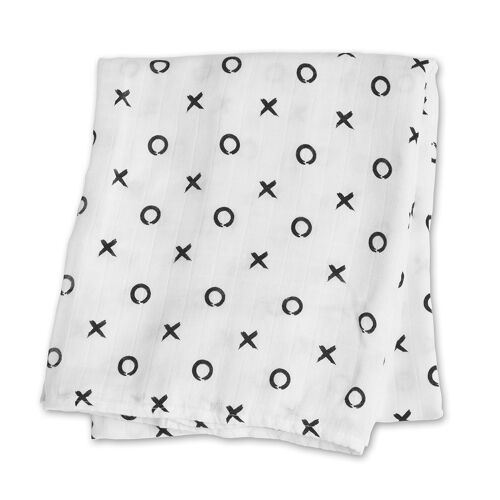 Lulujo swaddle bamboo 120x120 - Hugs & Kisses