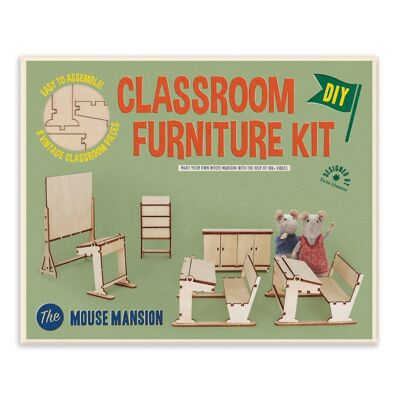 Kit di mobili per casa delle bambole fai-da-te per bambini - Aula (scala 1:12) - The Mouse Mansion