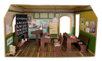 Kit de meubles de maison de poupée bricolage pour enfants - Salle de classe (échelle 1:12) - The Mouse Mansion 4