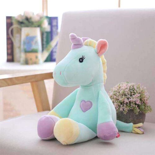 13 inch Children Plush Unicorn Animal Teddy Soft Toy - Green