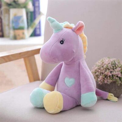 13 inch Children Plush Unicorn Animal Teddy Soft Toy - Purple