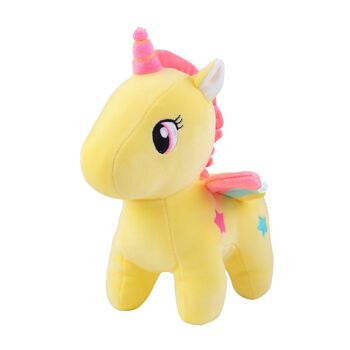 9.25'' Peluche Licorne avec Ailes Jaune 1