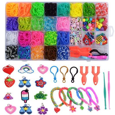 Loom elastici 1500 pezzi, kit per la creazione di braccialetti