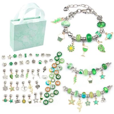 Kit para hacer pulseras de joyería de cristal (verde)