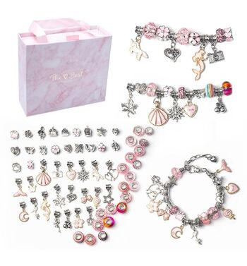 Kit de fabrication de bracelets de bijoux en cristal (rose) 1