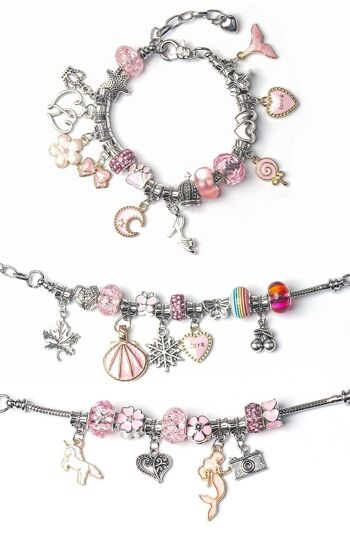 Kit de fabrication de bracelets de bijoux en cristal (rose) 2