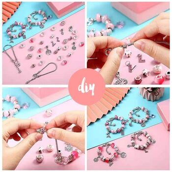 Kit de fabrication de bracelets de bijoux en cristal (rose) 6