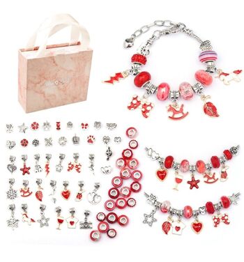 Kit de fabrication de bracelets de bijoux en cristal (rouge) 1