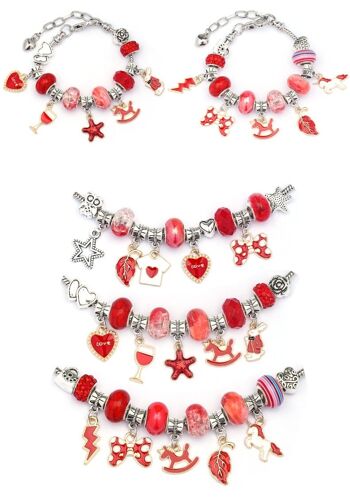 Kit de fabrication de bracelets de bijoux en cristal (rouge) 5