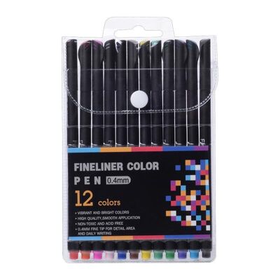 Ensemble de stylos de couleur Fineliner - 12 couleurs