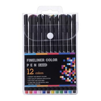 Ensemble de stylos de couleur Fineliner - 12 couleurs 1