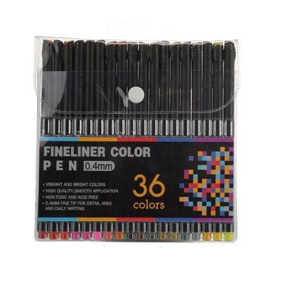 Ensemble de stylos de couleur Fineliner - 36 couleurs