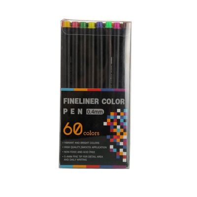 Juego de rotuladores de colores Fineliner - 60 colores