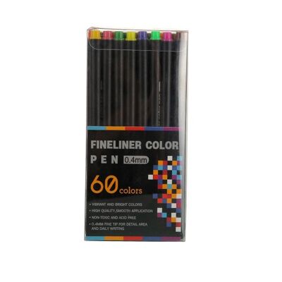 Ensemble de stylos de couleur Fineliner - 60 couleurs