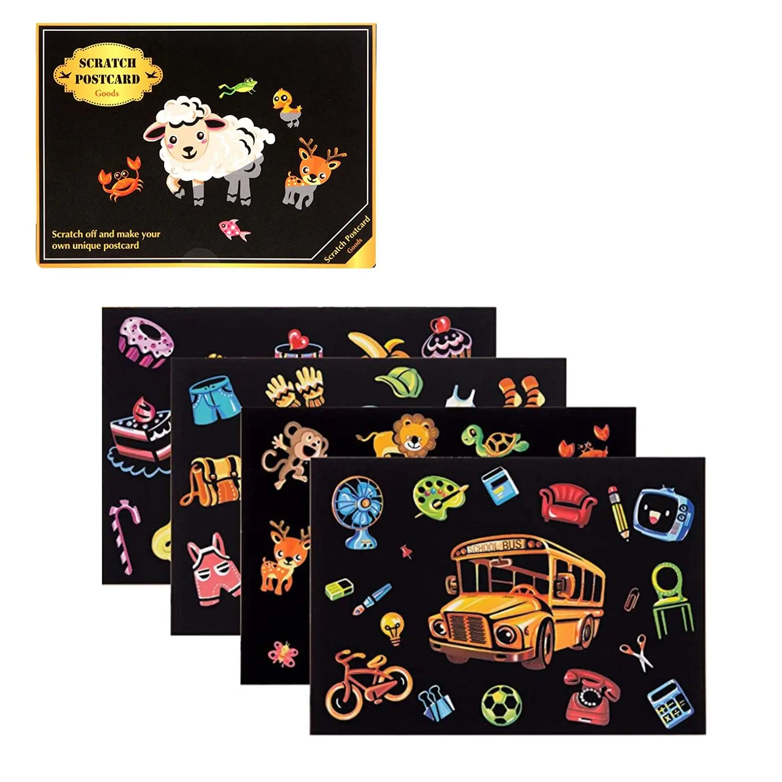 Buy wholesale Scratch Art Postcards - Version B