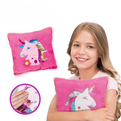 Kit per la realizzazione di cuscini con unicorno con paillettes