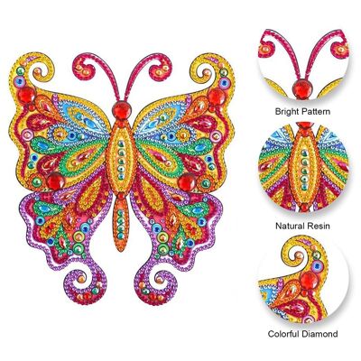 Etiqueta engomada de la pintura del diamante de DIY - mariposa