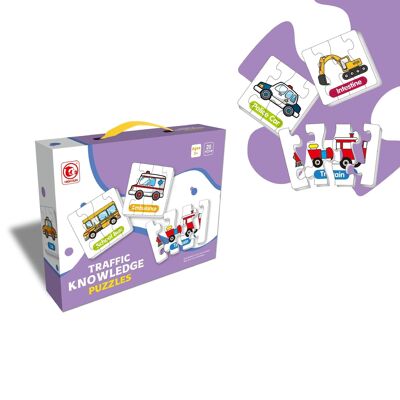 Rompecabezas de papel educativo de juguetes - Rompecabezas de conocimientos de tráfico de juguetes
