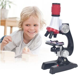 Microscope pour enfants grossissement 100x 400x 1200x avec lames 3