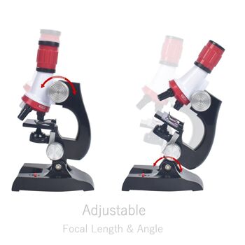 Microscope pour enfants grossissement 100x 400x 1200x avec lames 7