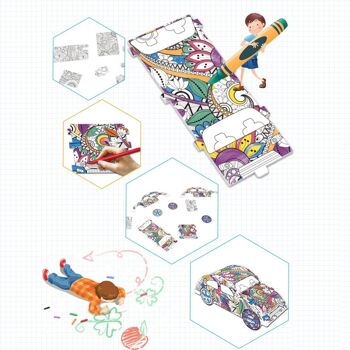 Puzzle de coloriage 3D Puzzle de coloriage artistique 4 en 1 pour les enfants - Version A 2