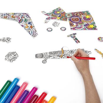 Puzzle de coloriage 3D Puzzle de coloriage artistique 4 en 1 pour les enfants - Version A 3