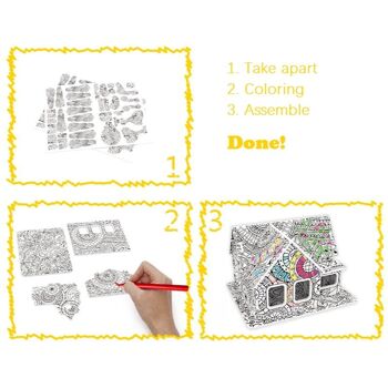 Puzzle de coloriage 3D Puzzle de coloriage artistique 4 en 1 pour les enfants - Version A 4