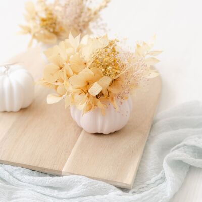 Pumpkin with dried flowers