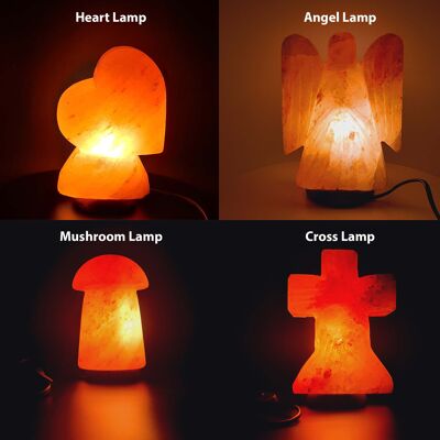 Himalayan Salt Crystal Lamps (Angel, Cross, Mushroom, Heart Lamp ) - Angel