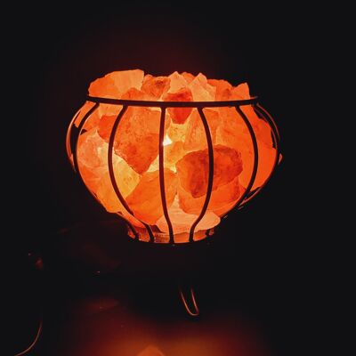 Himalayan Salt Lamp - Metal baskets - Round Basket Small