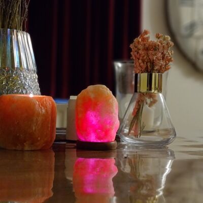 Himalayan Salt Colour Changing USB Lamps - Natural