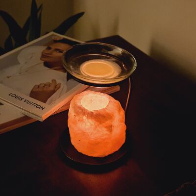 Himalayan Tea Light Holder - Natural Oil Burner with stand