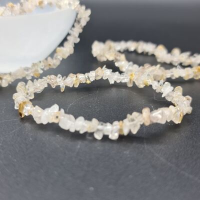 Tourmalinated Quartz Stone Chip Bracelet