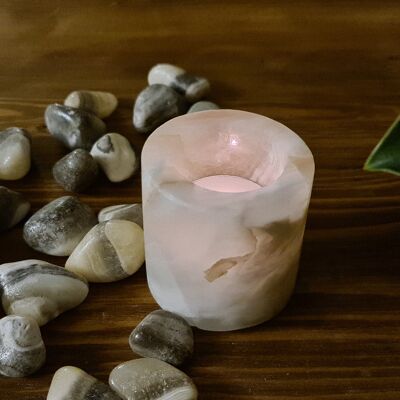 Aragonite Tea Light holder - Cylinder