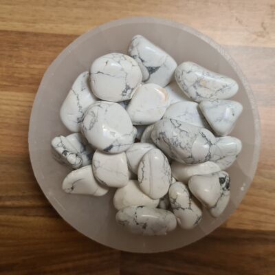 White Howlite Tumbled Stones, Howlite Crystals, Tumbled White Howlite, Natural Howlite Tumblestones, Healing Crystals, Spiritual Stones - 1x