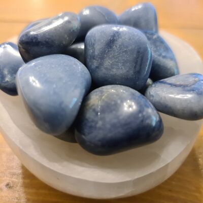 Blue Quartz Tumbled Stones, Blue Quartz Polished Tumble Stones, Healing Crystals, Chakra Reiki Healing Gemstone - 1x