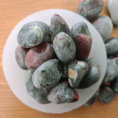 Blood Stone Tumbled Stones, Crystal Tumblestones, High Quality Polished Blood stone, Energy blessed, Blood Purifier, Calming Stone - 1x